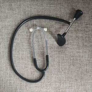 Professional Single-Head Fetoscope Stethoscope in Black and Silver